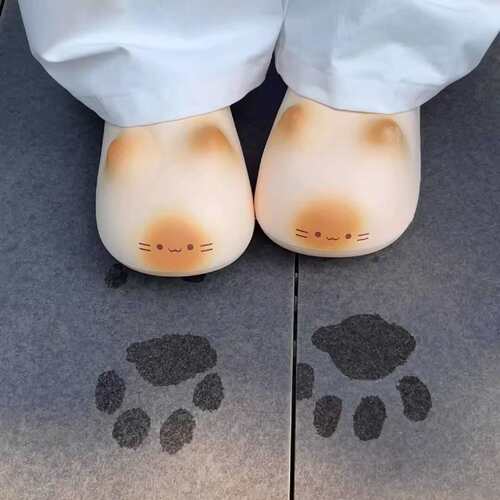 可爱小猫爪棉拖鞋冬季外穿家居室内加厚棉鞋女士新款防水保暖厚底