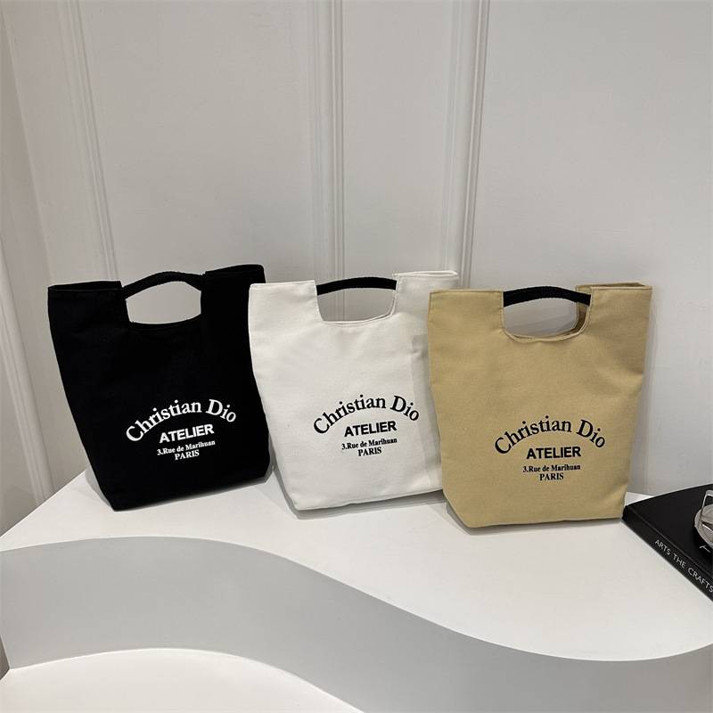 手提饭盒包袋子便当袋学生饭包包帆布手拎上班族带饭袋大容量简约