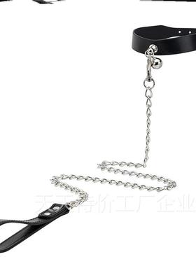 男生体育生项圈男m狗链牵引链性感铃铛项链潮男颈环1S0M狗狗调教