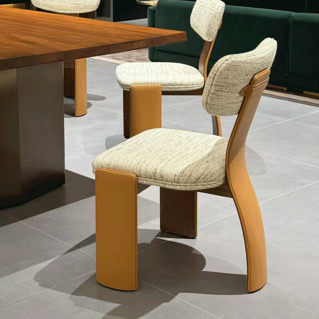 意式轻奢餐椅餐厅家用布艺软包椅子现代极简高档别墅书桌椅化妆椅