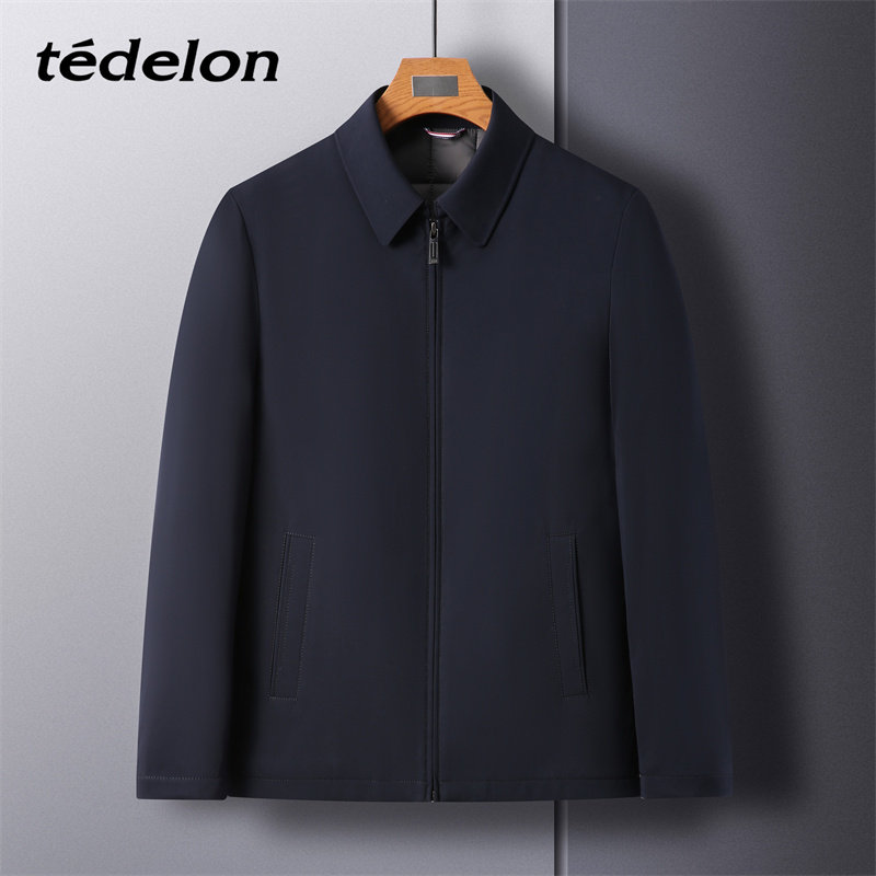 tedelon休闲翻领加绒棉衣夹克