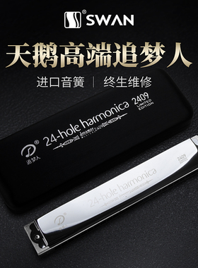 德国进口追梦人2409口琴复音24孔C调#A/B/D/E/F/G调专业演奏乐器