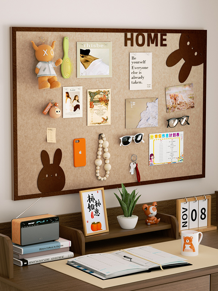 可移除快乐兔照片墙装饰创意背景板羊毛毡墙贴墙面装饰家庭相片挂