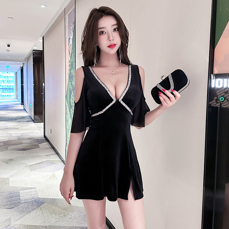 V领连衣裙气质晚礼服技师工作服