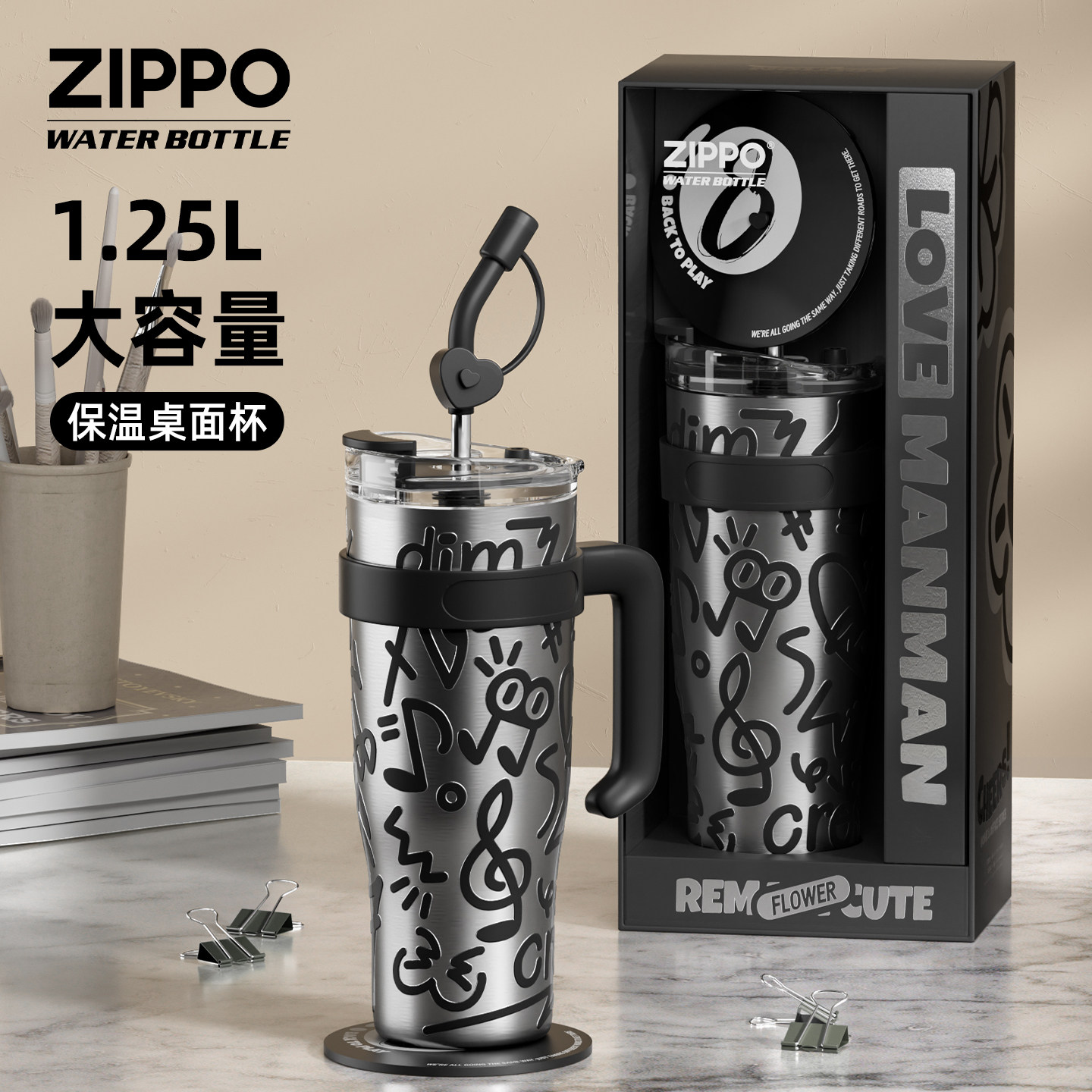 zippo大容量冰霸保温杯图片