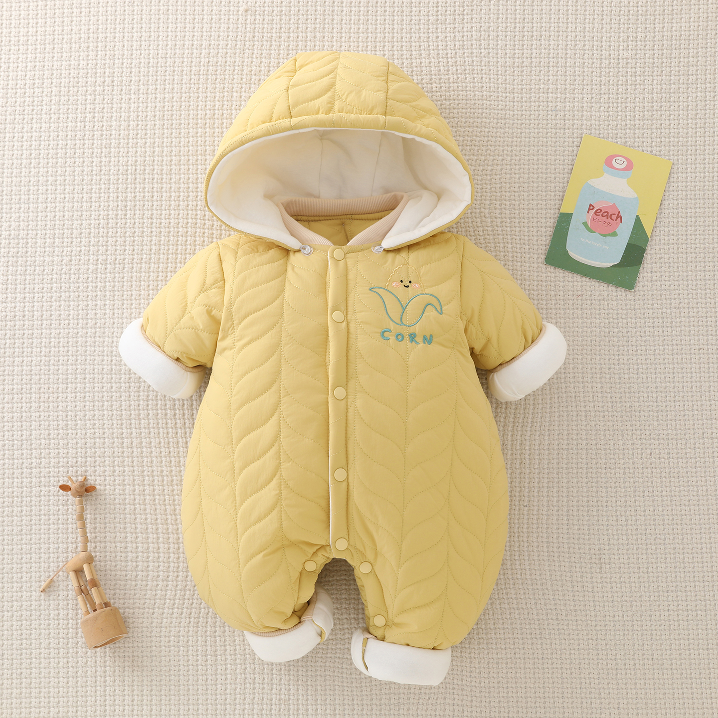 新生婴儿连体衣秋冬加厚保暖棉服