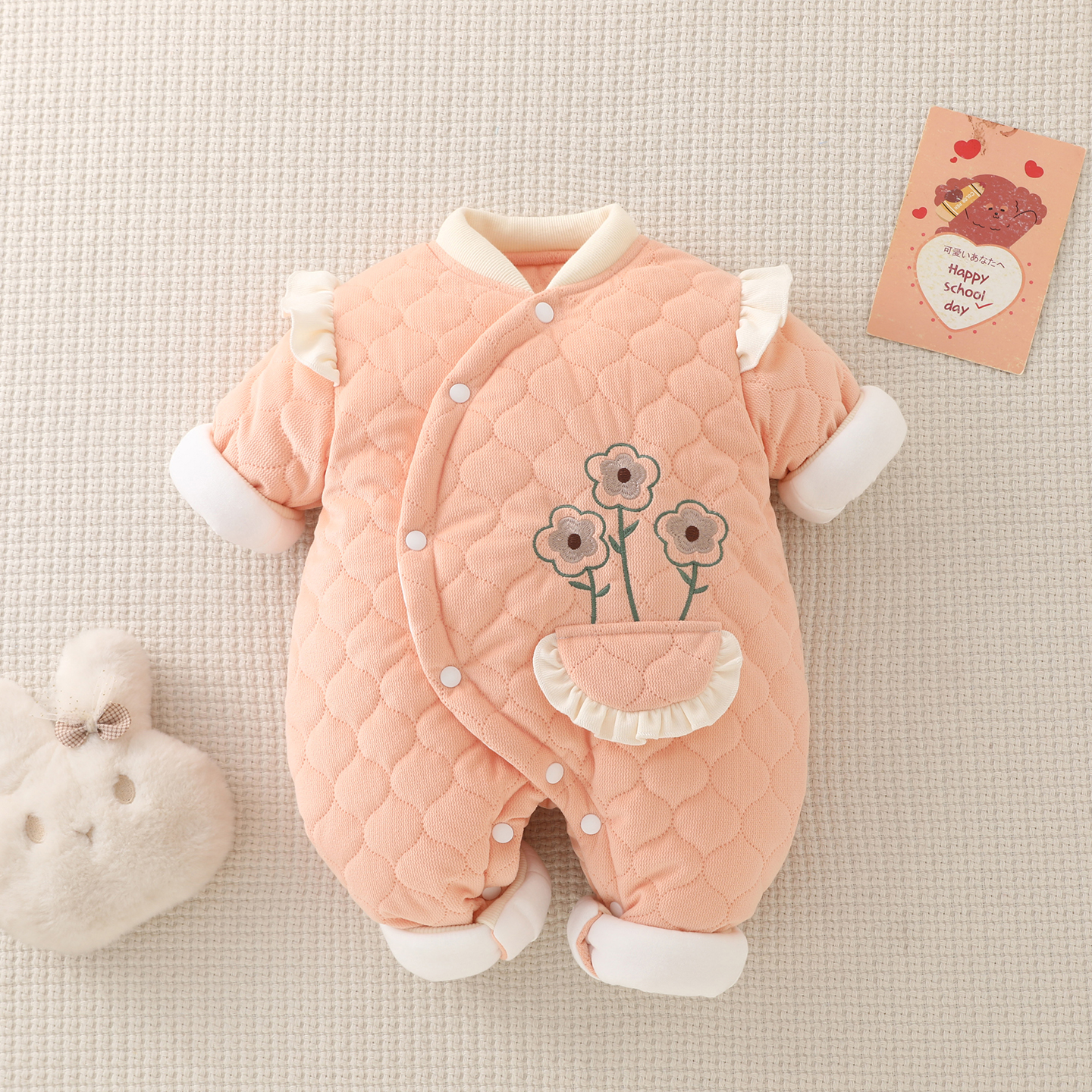 婴儿衣服秋冬加厚连体衣国风