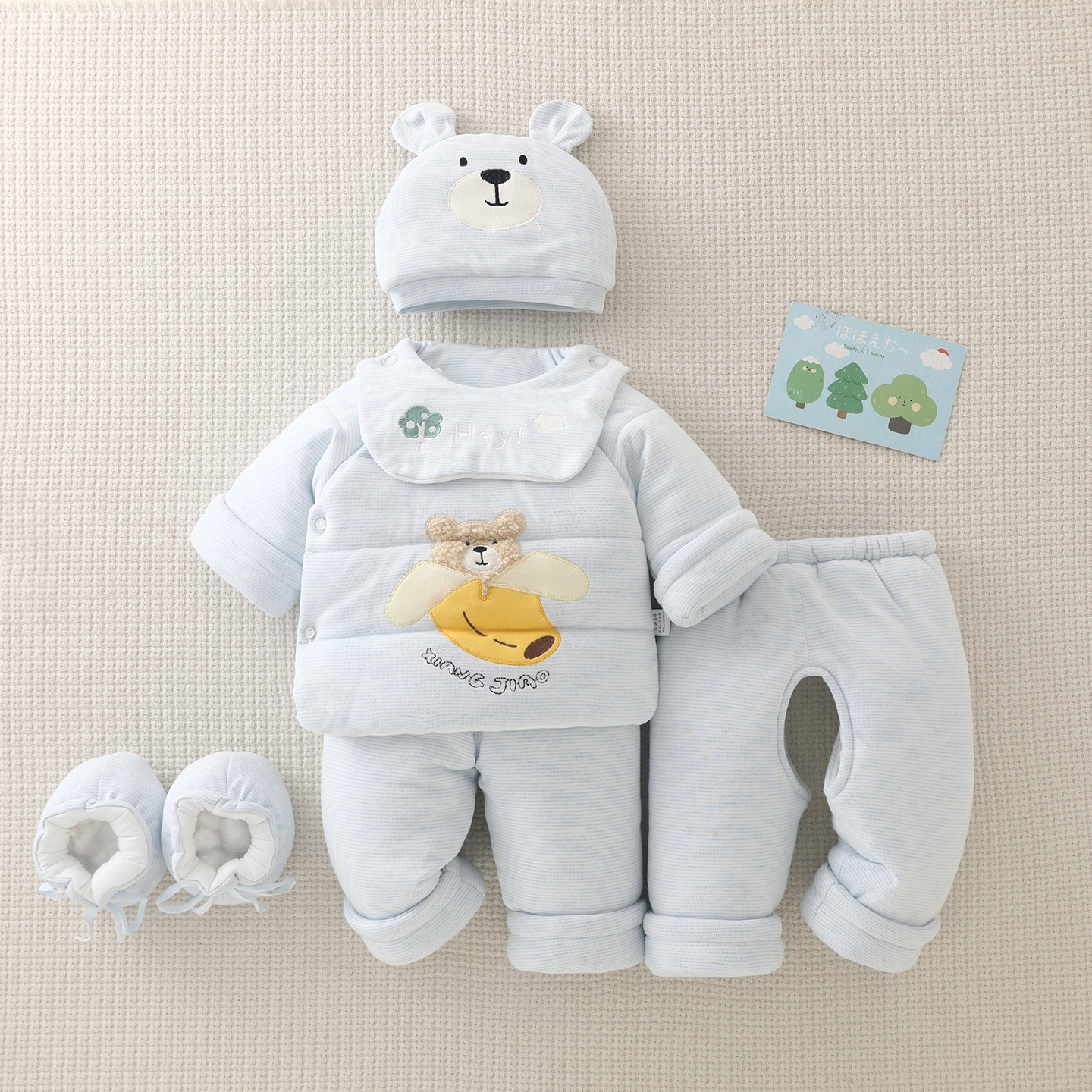 婴儿棉服加厚保暖六件套