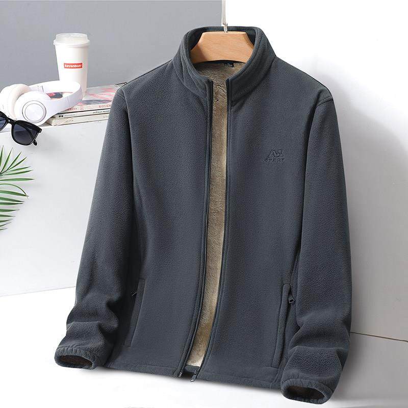 MAROLIO~高端定制！大码羊羔绒外套男2025秋冬季加绒保暖立领夹克,男装,大码上装,淘宝优惠券,粉丝福利购,淘宝优惠卷