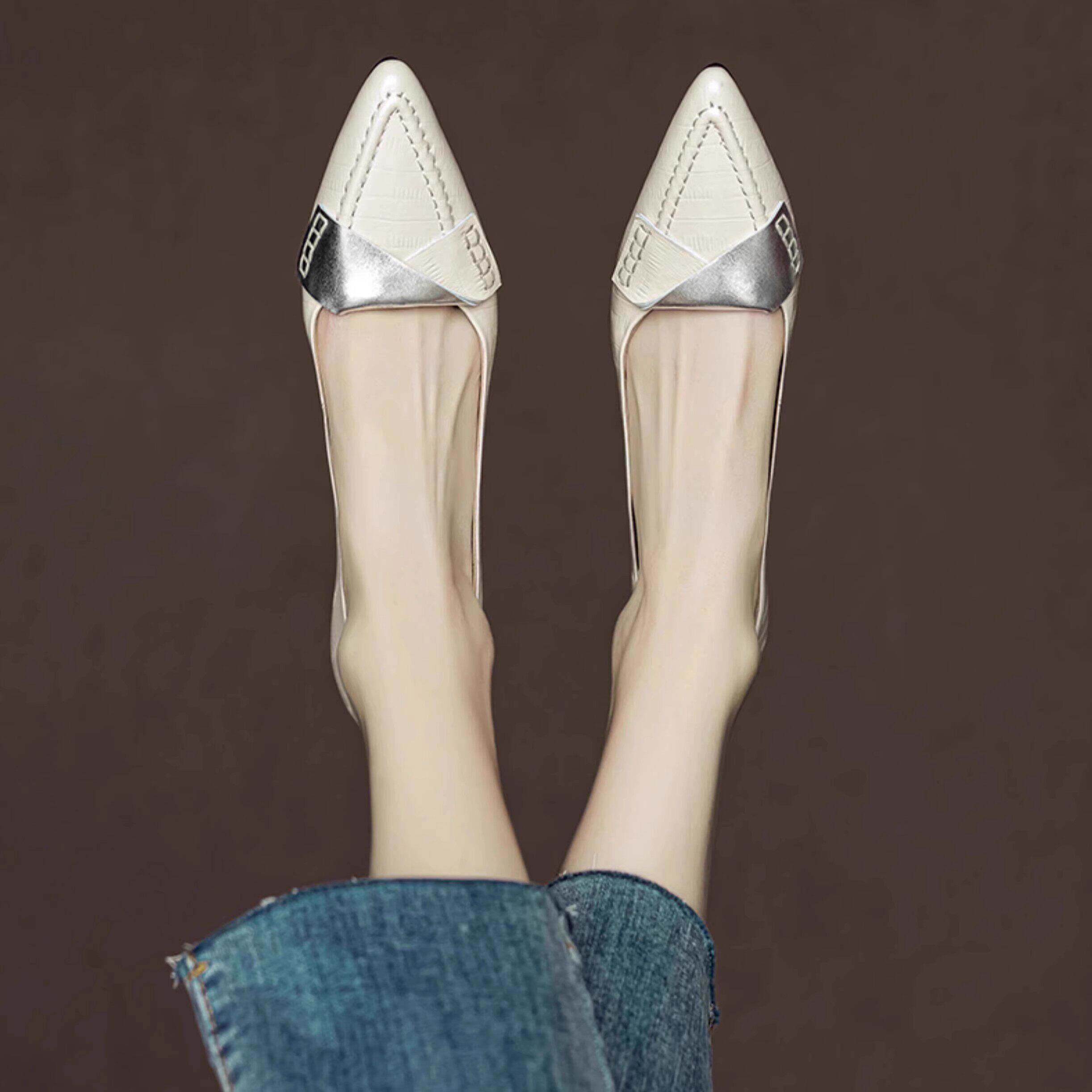 真皮细跟高跟鞋女2025年春秋季新款法式浅口通勤气质简约小跟单鞋