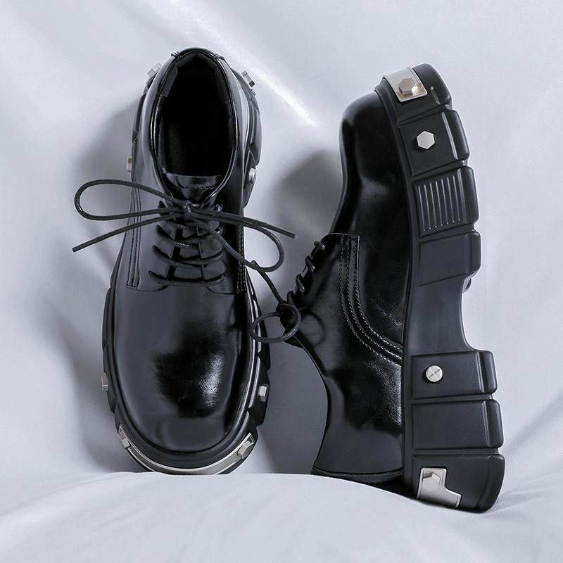 厚底德比鞋男2025新款春秋黑色轻奢英伦风增高鞋圆头休闲大头皮鞋,流行男鞋,休闲皮鞋,淘宝优惠券,粉丝福利购,淘宝优惠卷