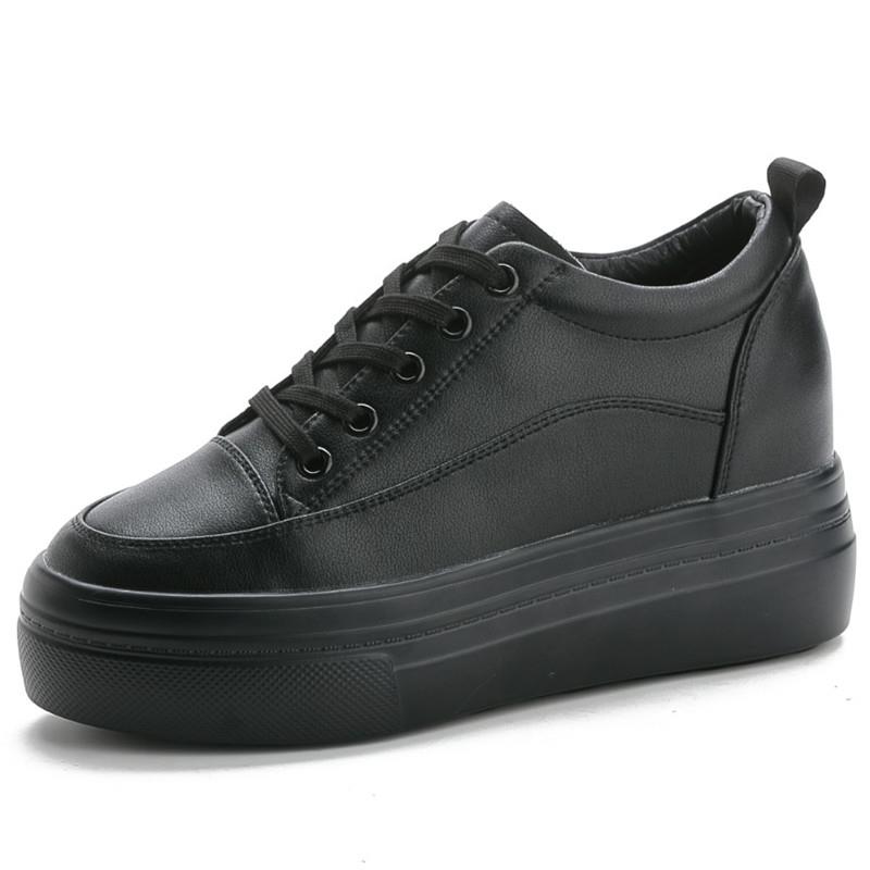 韩国专柜2025春夏季新款运动鞋韩版百搭显瘦小个子真皮内增高女鞋