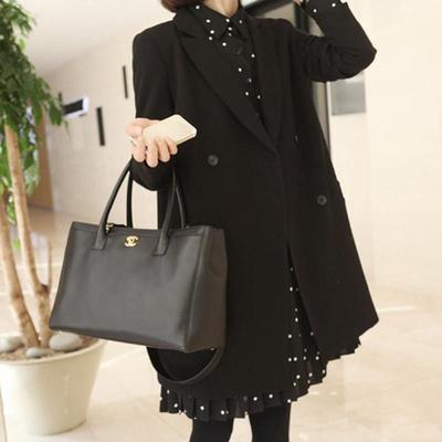 韩国专柜2025春秋款韩版长袖宽松波点雪纺连衣裙中长款百褶打底裙