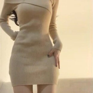 小个子内搭打底针织洋装 秋季 法式 女装 设计感小众 2023新款