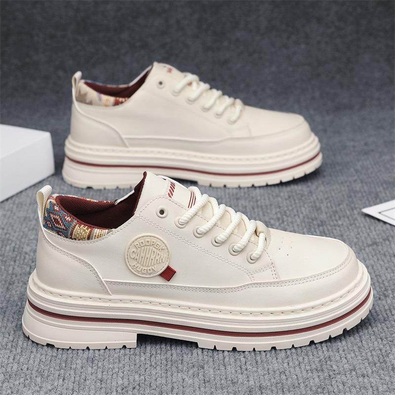 潮牌秋冬季英伦风复古工装板鞋男休闲皮鞋厚底耐磨运动低帮马丁靴