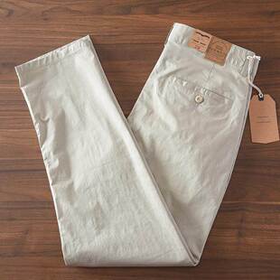 2025新款 春秋季 白色高端男士 休闲裤 纯棉裤 直筒宽松覆古长裤 子男款