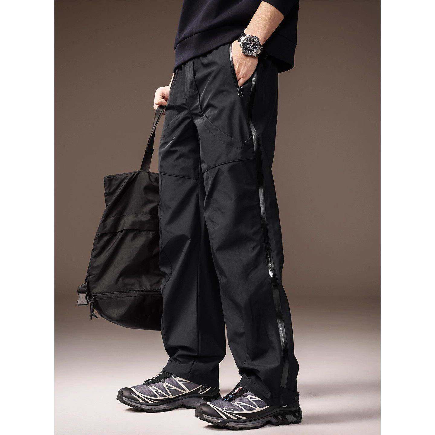 高端秋季新款户外登山工装裤男防风防泼水美式机能冲锋直筒裤子男