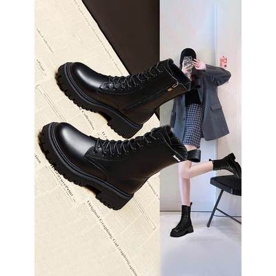 潮牌厚底马丁靴女英伦风2025年新款秋冬女鞋爆款靴子加绒时尚短靴