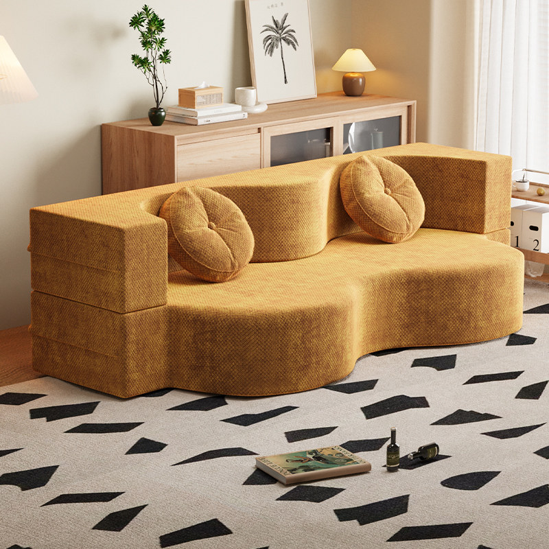 模块布艺压缩沙发床折叠一体两用新款客厅卧室双人懒人榻榻米躺椅