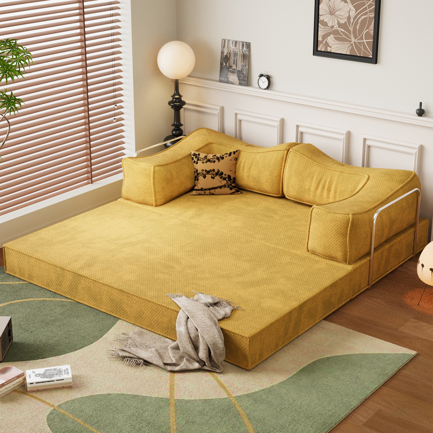 模块布艺海绵压缩沙发床折叠两用新款客厅房间双人三人懒人榻榻米