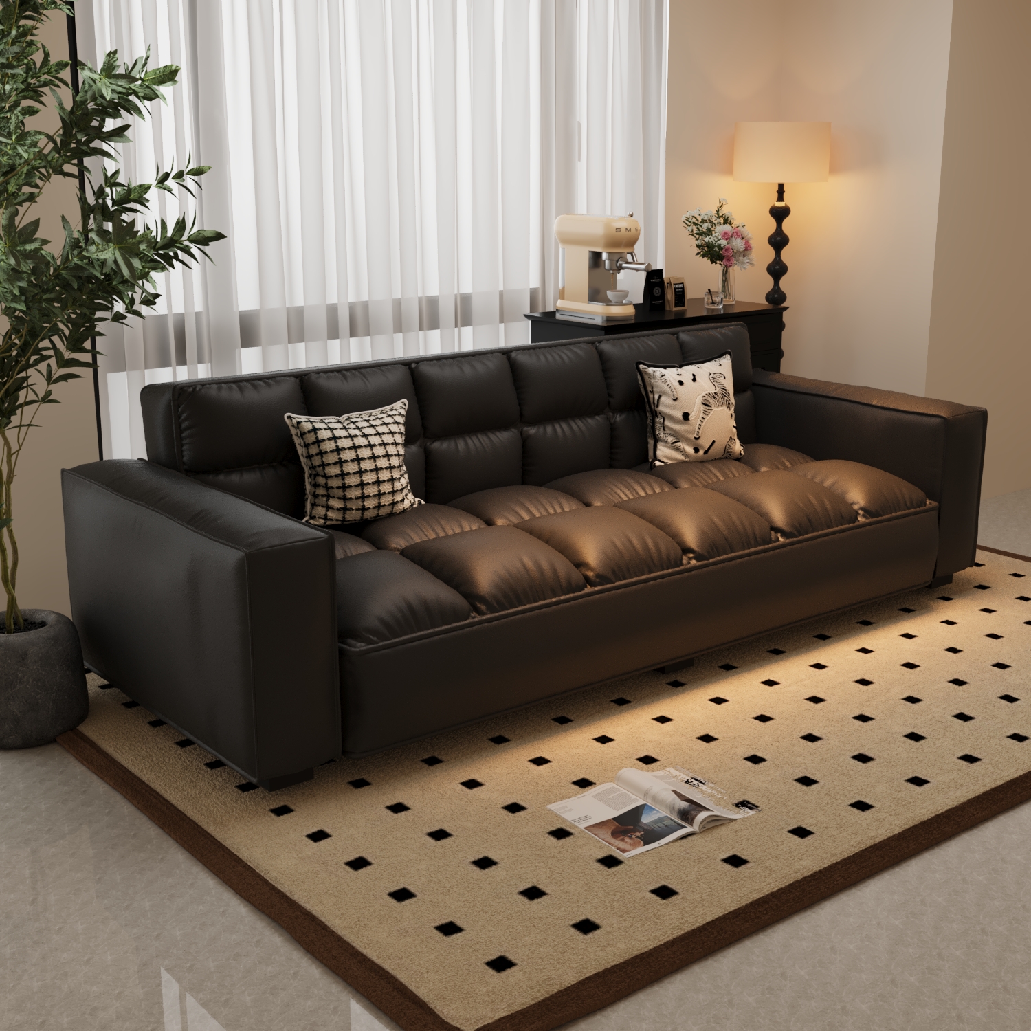 豆腐块布艺沙发客厅新款小户型双三人出租房卧室房间简易懒人沙发