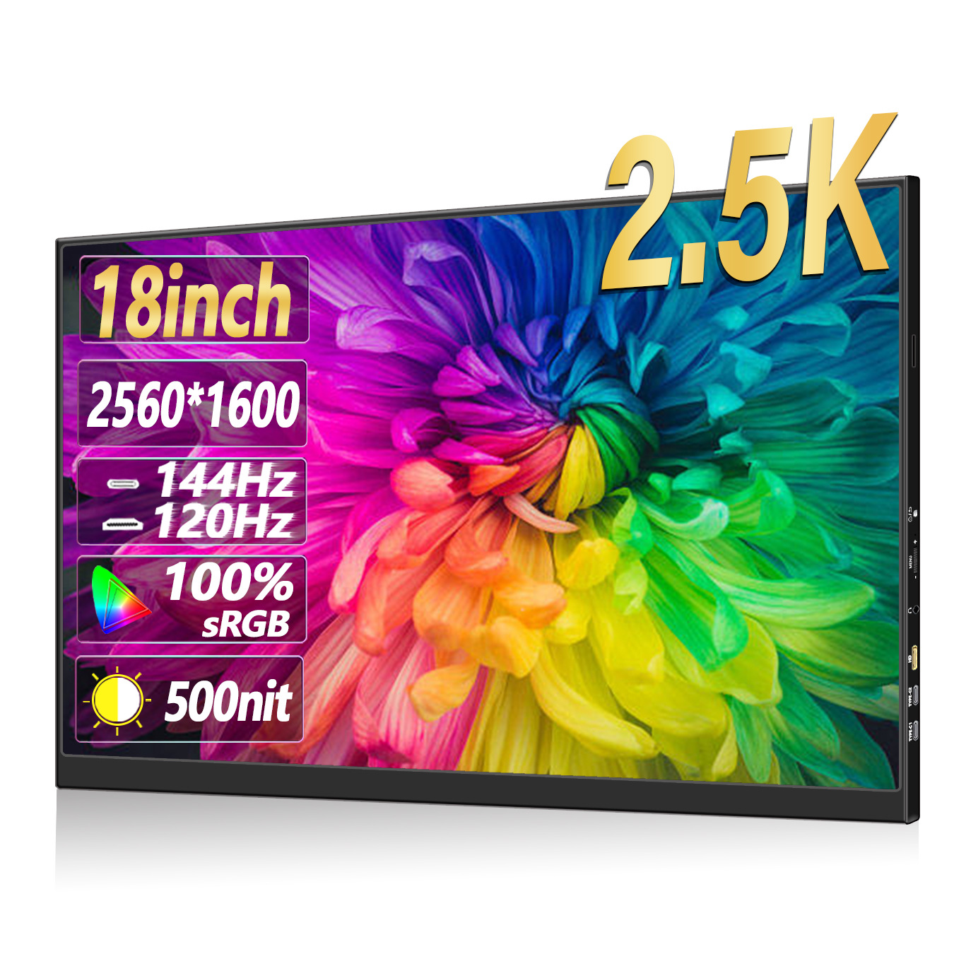 便携式显示器18.0英寸2.5K笔记本HDMI电脑手机游戏扩展ips屏144HZ