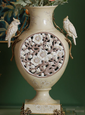 凤凰客厅果碟铜双层欧式