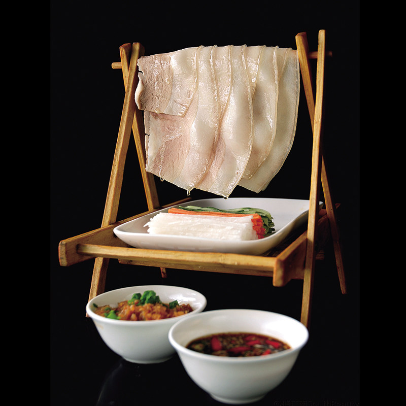 酒店餐具竹制品蒜泥白肉架子餐厅饭店餐架创意摆盘竹编火锅晾肉架