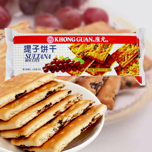 200g红葡萄干果仁早餐点心 薄脆含糖休闲零食袋装 康元 提子饼干经典