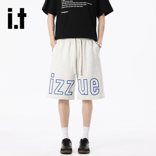 it：izzue官方直筒阔腿短裤男款夏季潮流耐磨透气休闲五分裤男2M