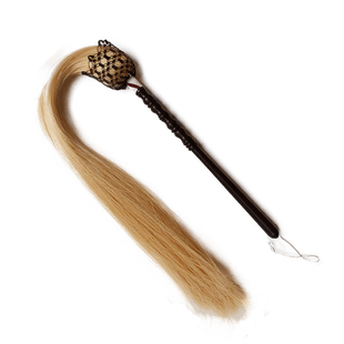 太极拂尘真马尾毛佛尘蝇甩子檀木柄花梨木柄多颜色手工编织送包