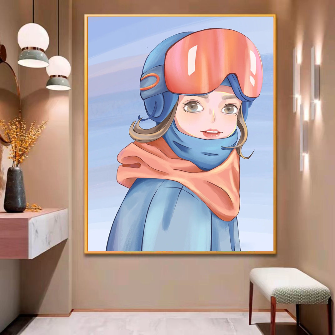 谷爱凌丨diy数字油画手工填色填充冰雪运动员唯美卡通人物装饰画