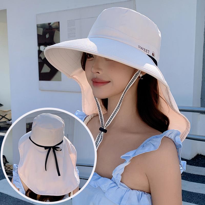 大檐渔夫帽披肩防晒遮阳