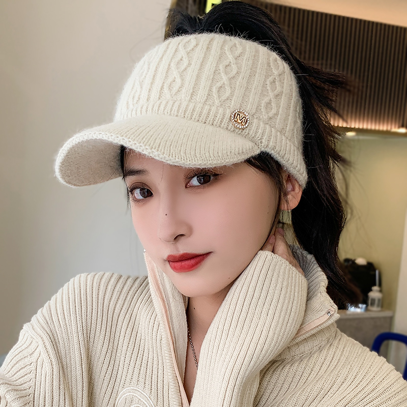 欢瑾空顶帽女秋冬兔毛针织