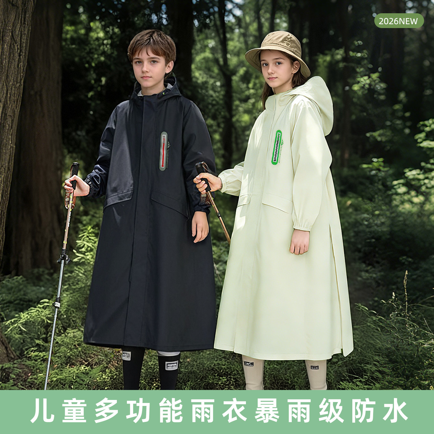 儿童雨衣上学专用全身防水带书包位长款防暴雨初中生户外骑行雨披