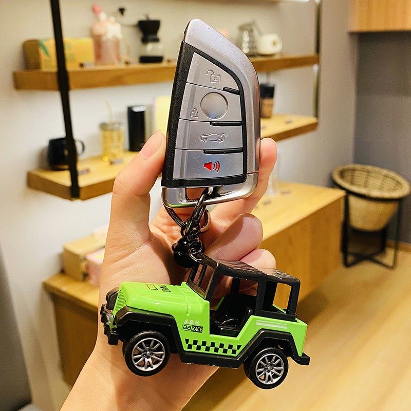正版迷你吉普越野车钥匙扣卡通汽车链公仔背包挂件情侣小礼品