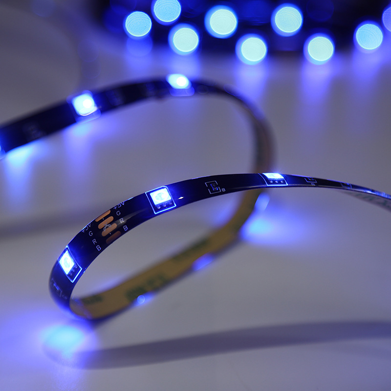 rgb灯带5050氛围背景墙灯带30灯5v防水圣诞led灯自粘5米吸塑套装