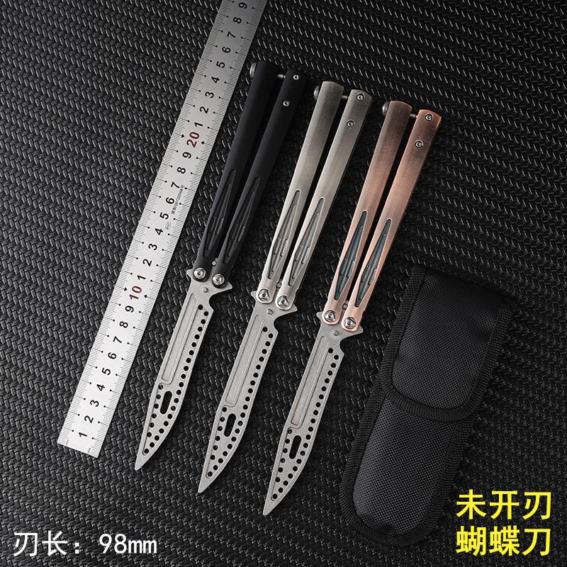 未开刃CSGO蝴蝶刀高硬度折叠甩刀练习刀训练耍刀成人户外防身工具