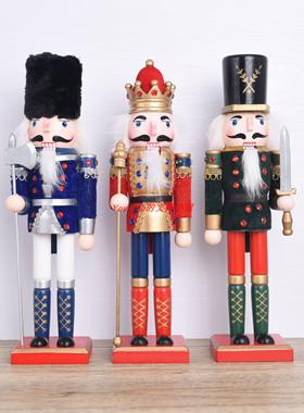 38cm英国胡桃夹子木偶士兵包布小摆件儿童房间工艺礼品摆饰摆设家