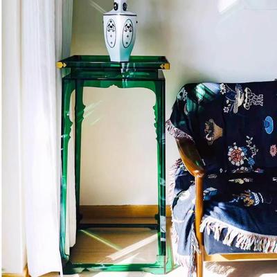 如是新中式展示架覆古压克力花架客厅置物收纳轻奢高级架花盆架