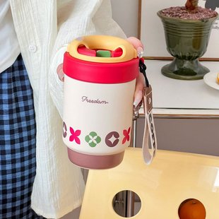 陶瓷内胆保温杯迷你双饮咖啡杯316不锈钢学生礼品杯子定制伴手礼