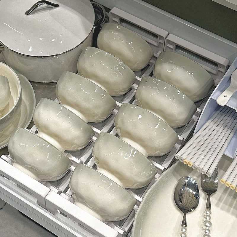 釉下彩碗渐变绿陶瓷饭碗菜盘套装家用组合碗碟家用餐具2024礼盒装