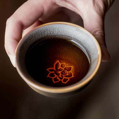碌心禅意仿古风单杯陶瓷功夫茶具
