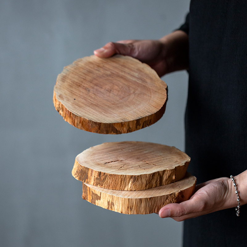 碌心复古实木碳炉烧烤树桩隔热垫