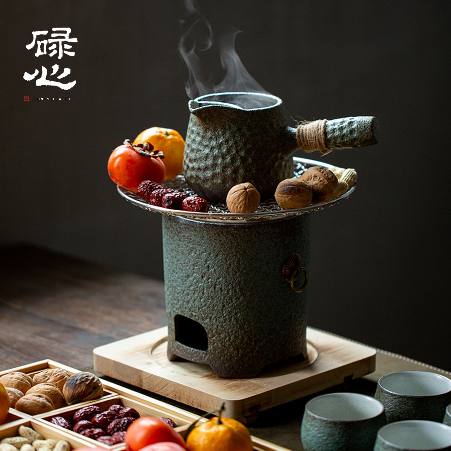 碌心 中式复古围炉煮茶 家用室内罐罐烤奶炭烧烤火粗陶煮茶器套装,餐饮具,煮茶炉,淘宝优惠券,粉丝福利购,淘宝优惠卷