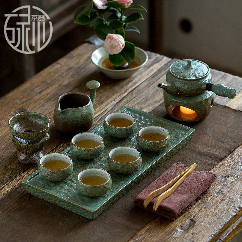 中式复古功夫茶具大套装家用办公粗陶简约茶壶中秋节教师节送礼