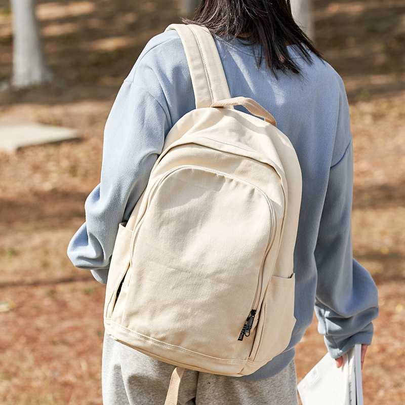 韩版百搭书包女双肩包大容量高中生日系户外旅行包帆布背包大学生