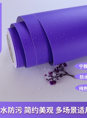 紫色贴纸橱柜玻璃贴防水防油不干胶即时贴墙贴装饰装潢翻新