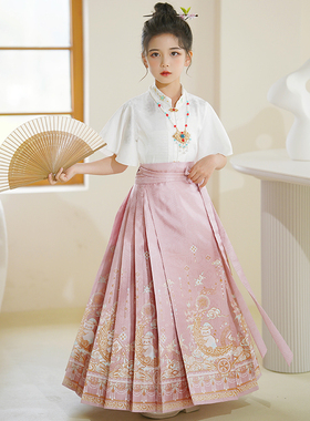 马面裙女童2025新款儿童国风汉服套装夏款新中式服装女大童夏季裙