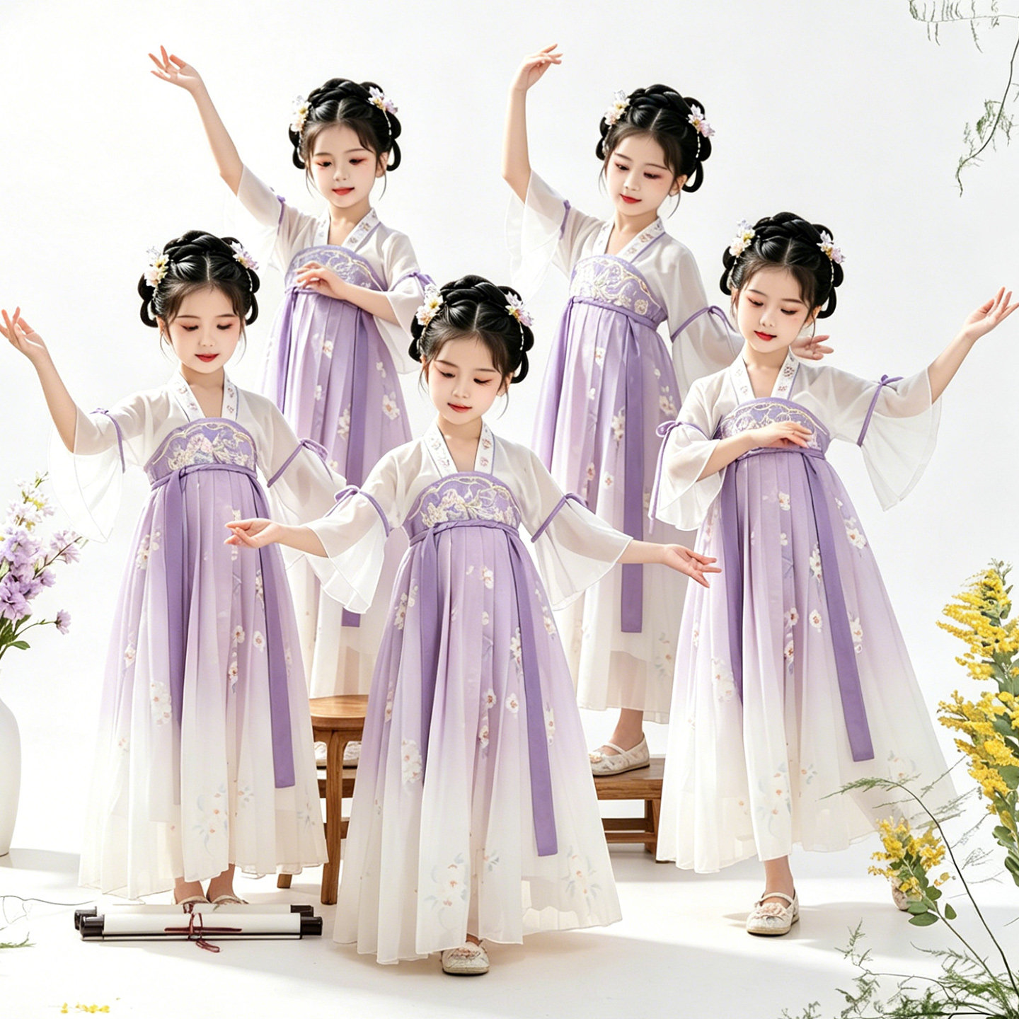 六一儿童古典舞演出服汉服女童2026新款古风超仙公主裙古装连衣裙